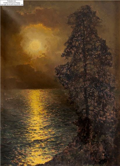 Landscape with the setting sun by Wiktor Korecki