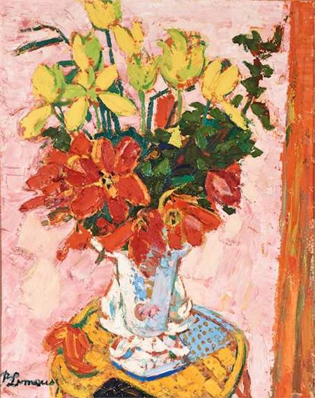 Roger Marcel Limouse | Bouquet of red and yellow flowers | MutualArt