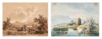 Landscape in colour, Landscape in brown and white - Alexandre-félix Alméras