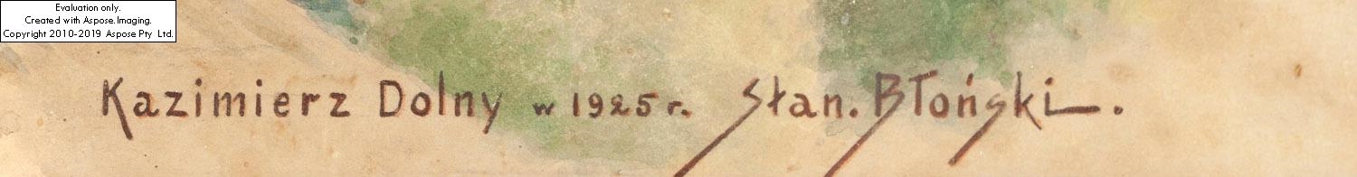 Artwork by Stanisław Błoński, Kazimierz Dolny w 1925, Made of Watercolour, pencil/paper