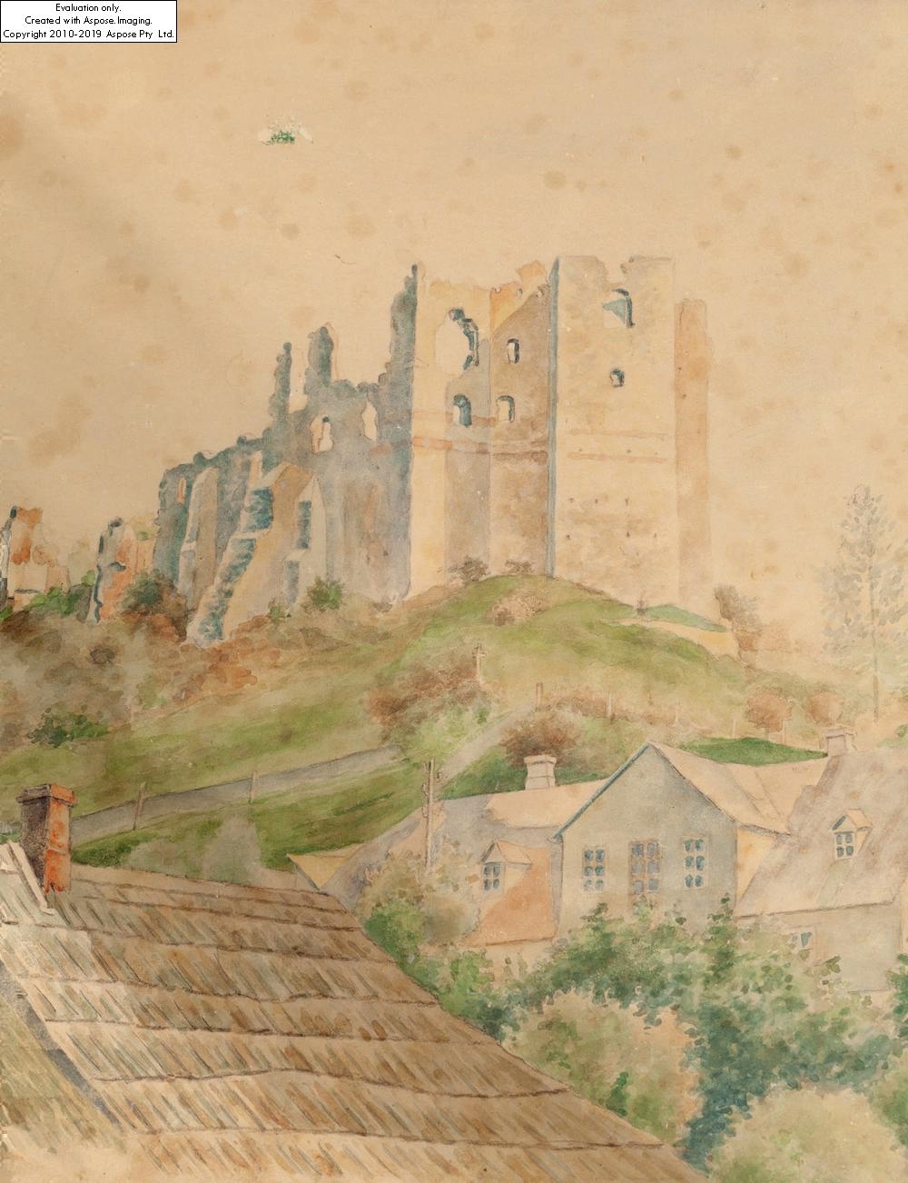 Artwork by Stanisław Błoński, Kazimierz Dolny w 1925, Made of Watercolour, pencil/paper