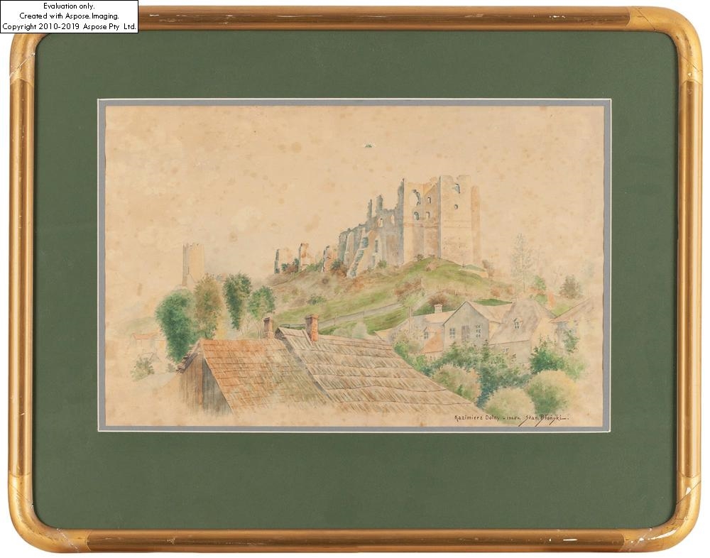 Artwork by Stanisław Błoński, Kazimierz Dolny w 1925, Made of Watercolour, pencil/paper