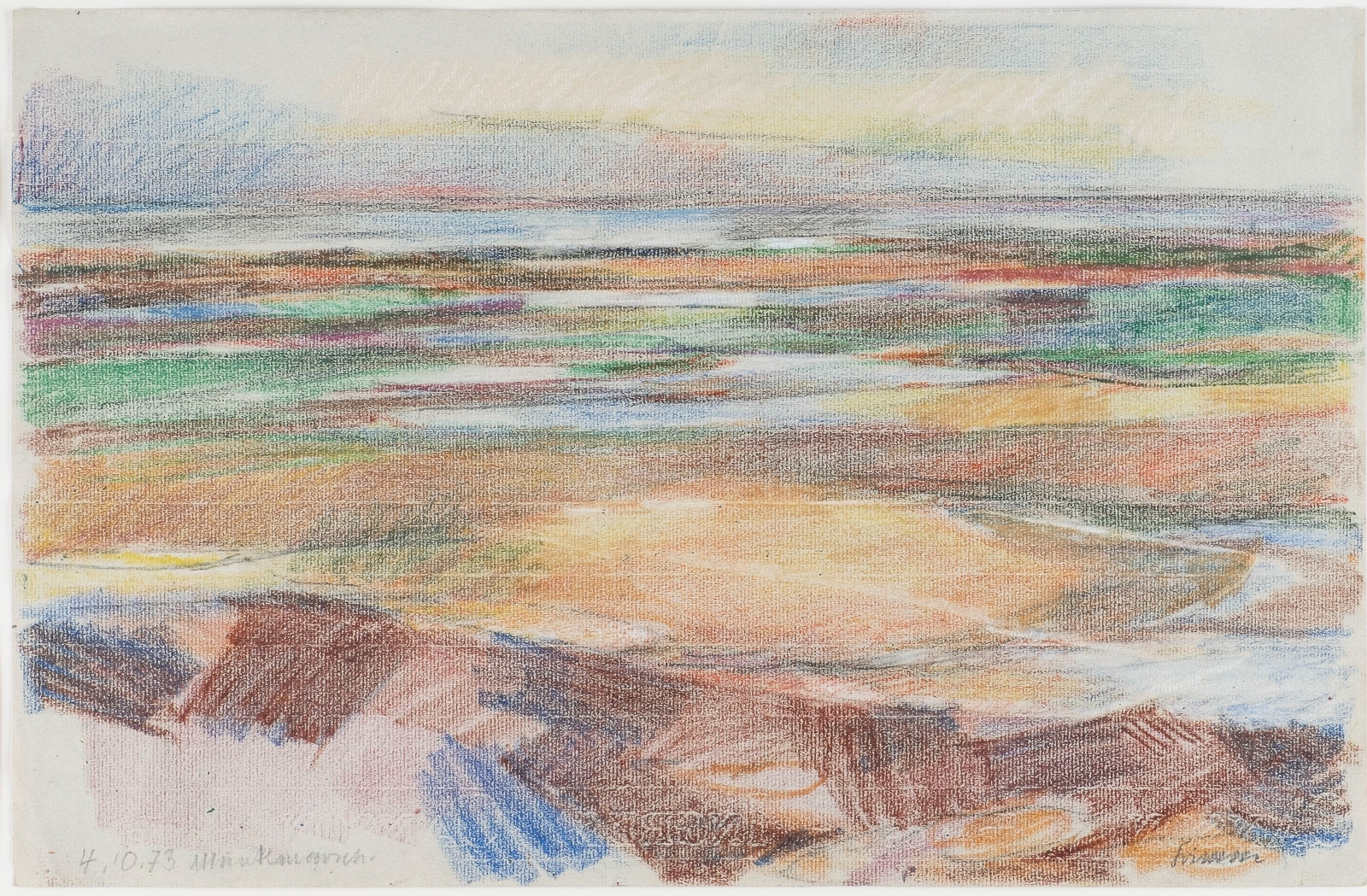 Artwork by Wilhelm Grimm, MUNKMARSCH, Made of Colored chalk on paper