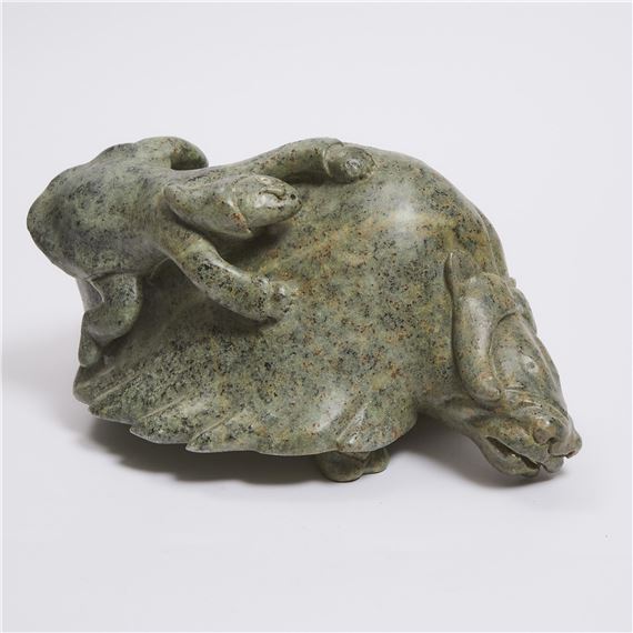 RIDING A MUSKOX by Jonasie Faber, dated 1998