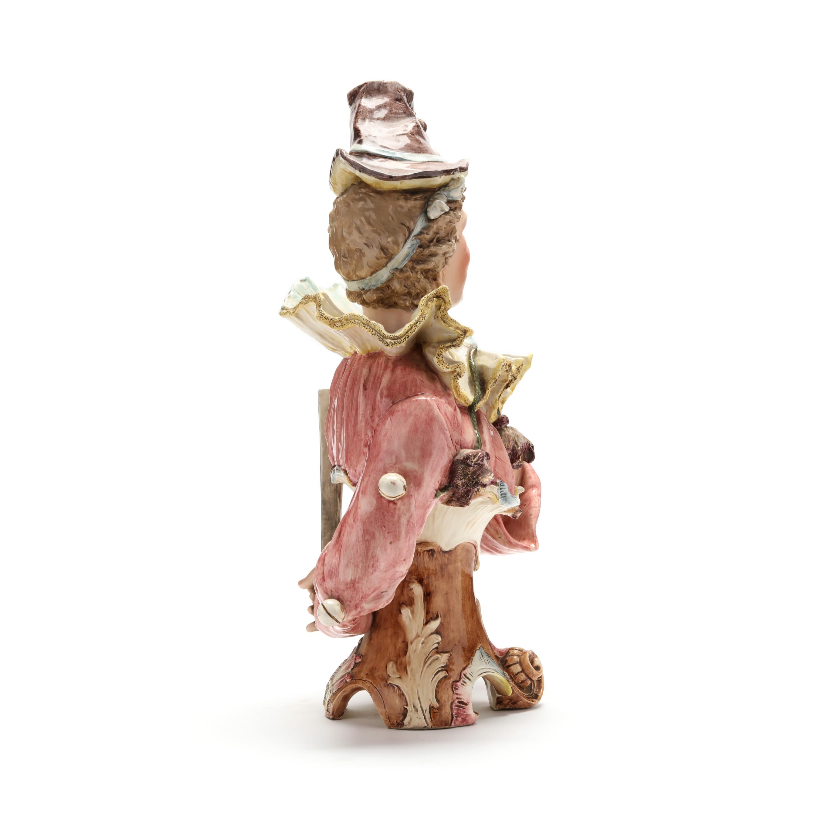 Austrian School, 19th Century | Large Majolica Bust of a Jester (Late ...