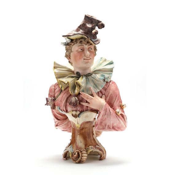 Austrian School, 19th Century | Large Majolica Bust of a Jester (Late ...