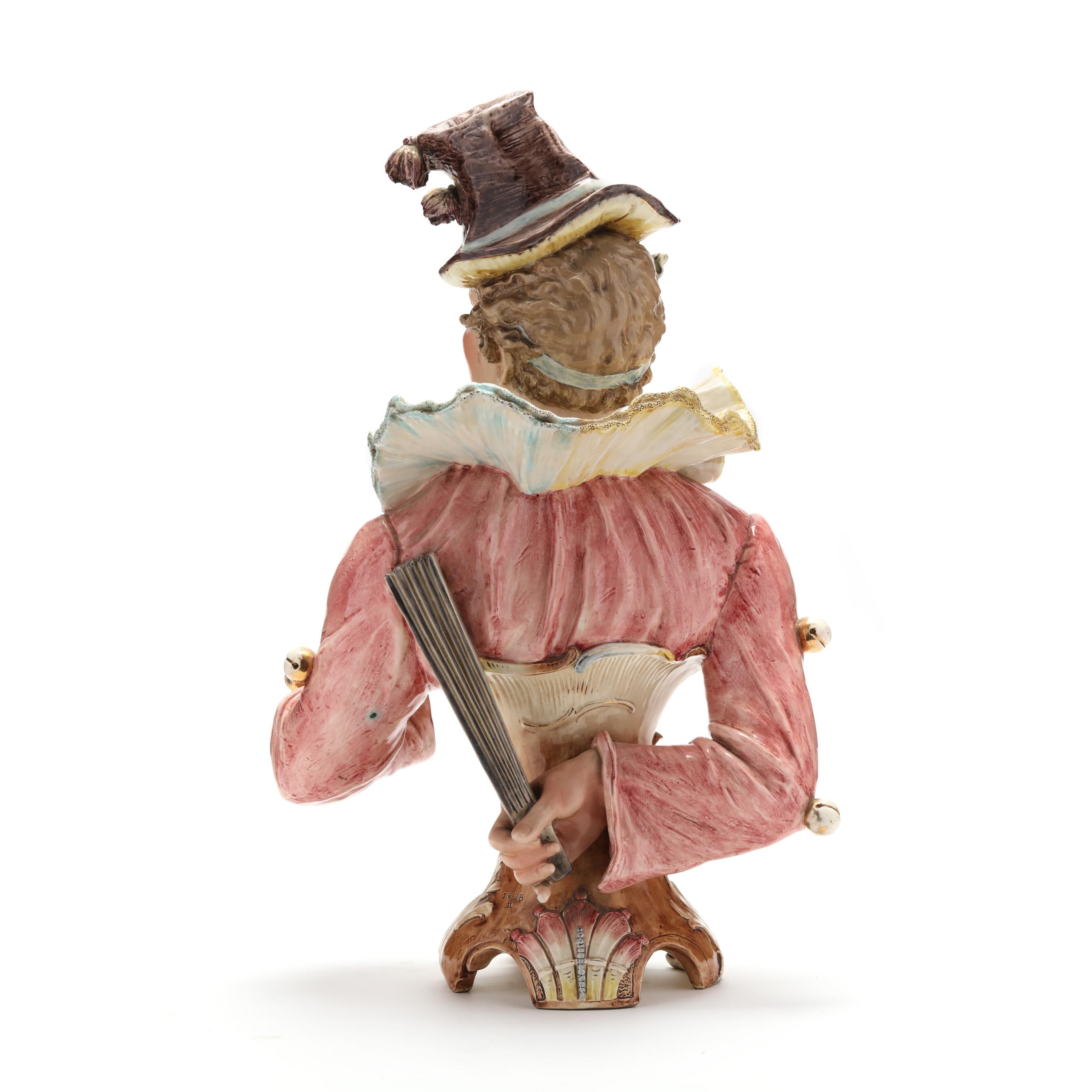 Austrian School, 19th Century | Large Majolica Bust of a Jester (Late ...