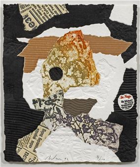 Komposition mit Zeitungs-Textfragmenten aus der Folge "New Traces" (Neue Spuren) - Alain Soucasse