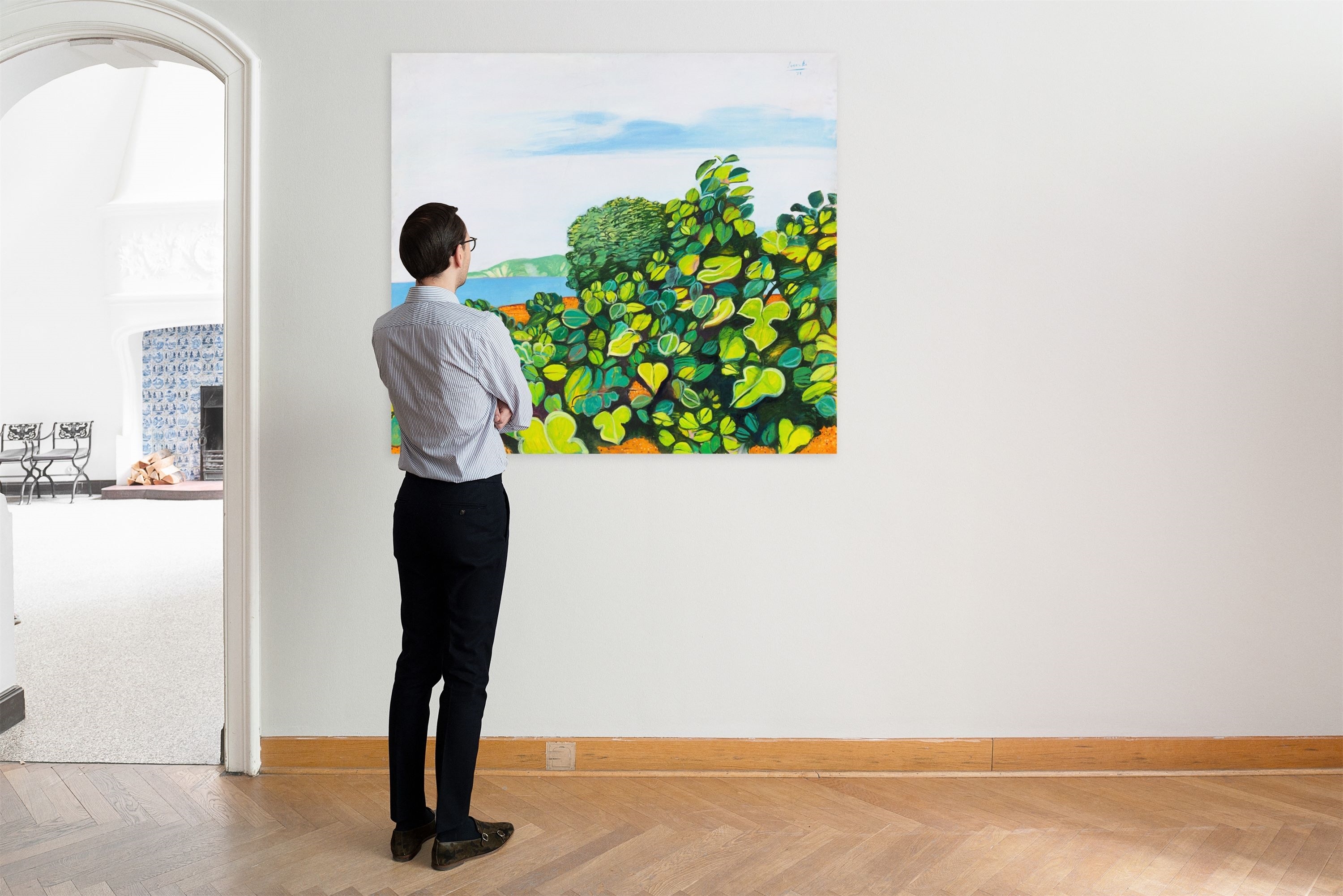 Artwork by Dietmar Lemcke, Ferienlandschaft II, Made of Oil on canvas