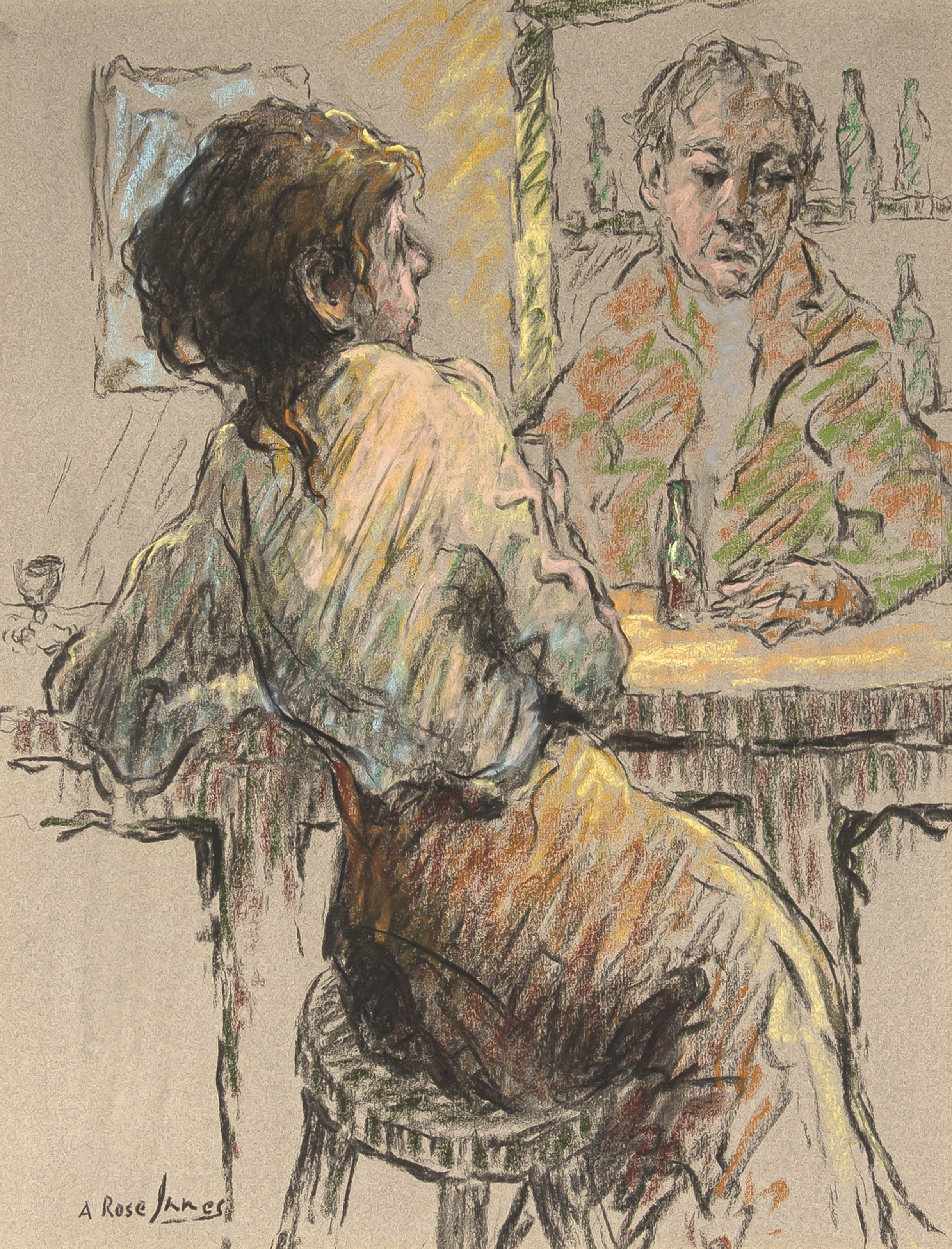 Alexander Rose-Innes | Man and Woman at the Bar | MutualArt