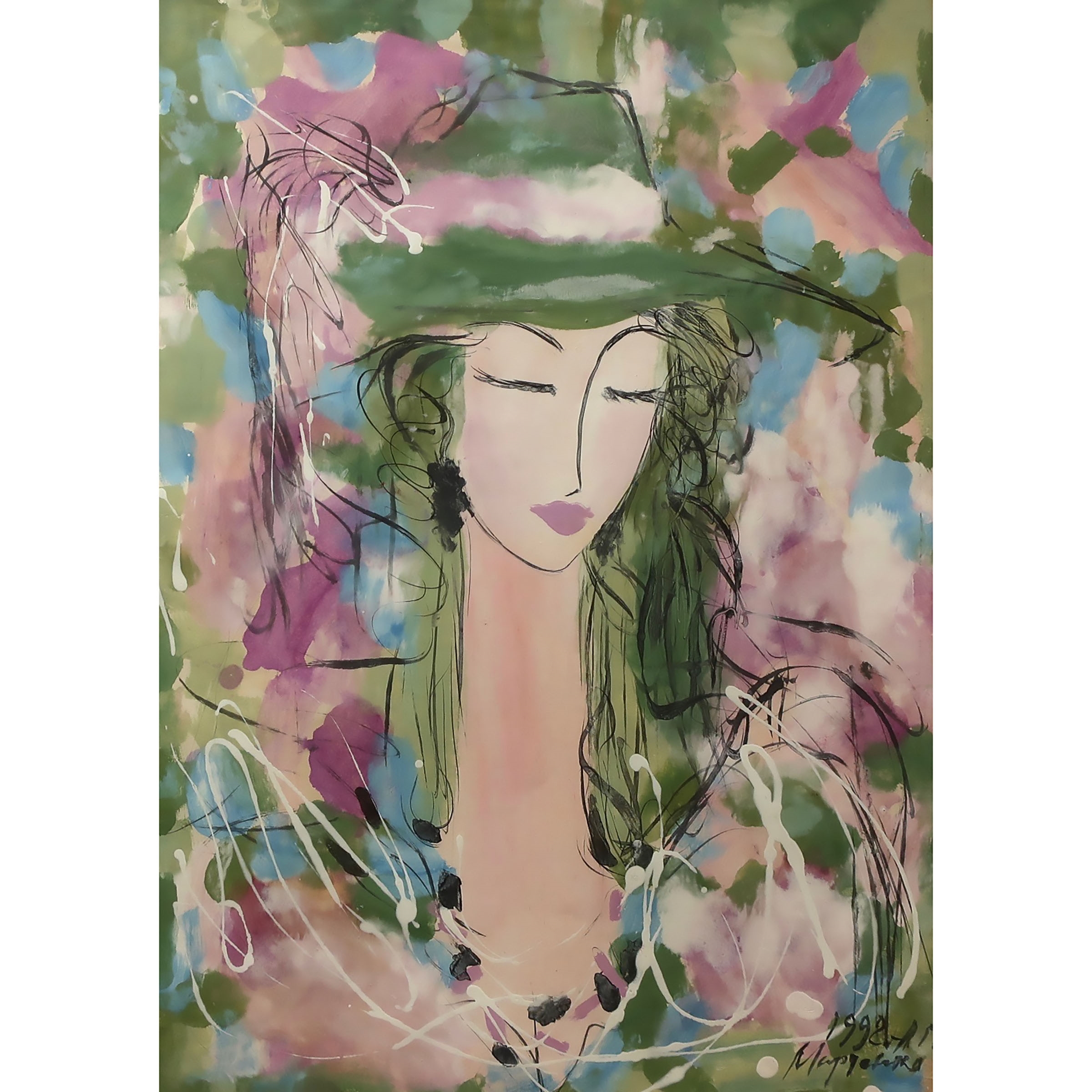 Vitali Marchenko | UNTITLED (LADY WITH GREEN HAT) | MutualArt