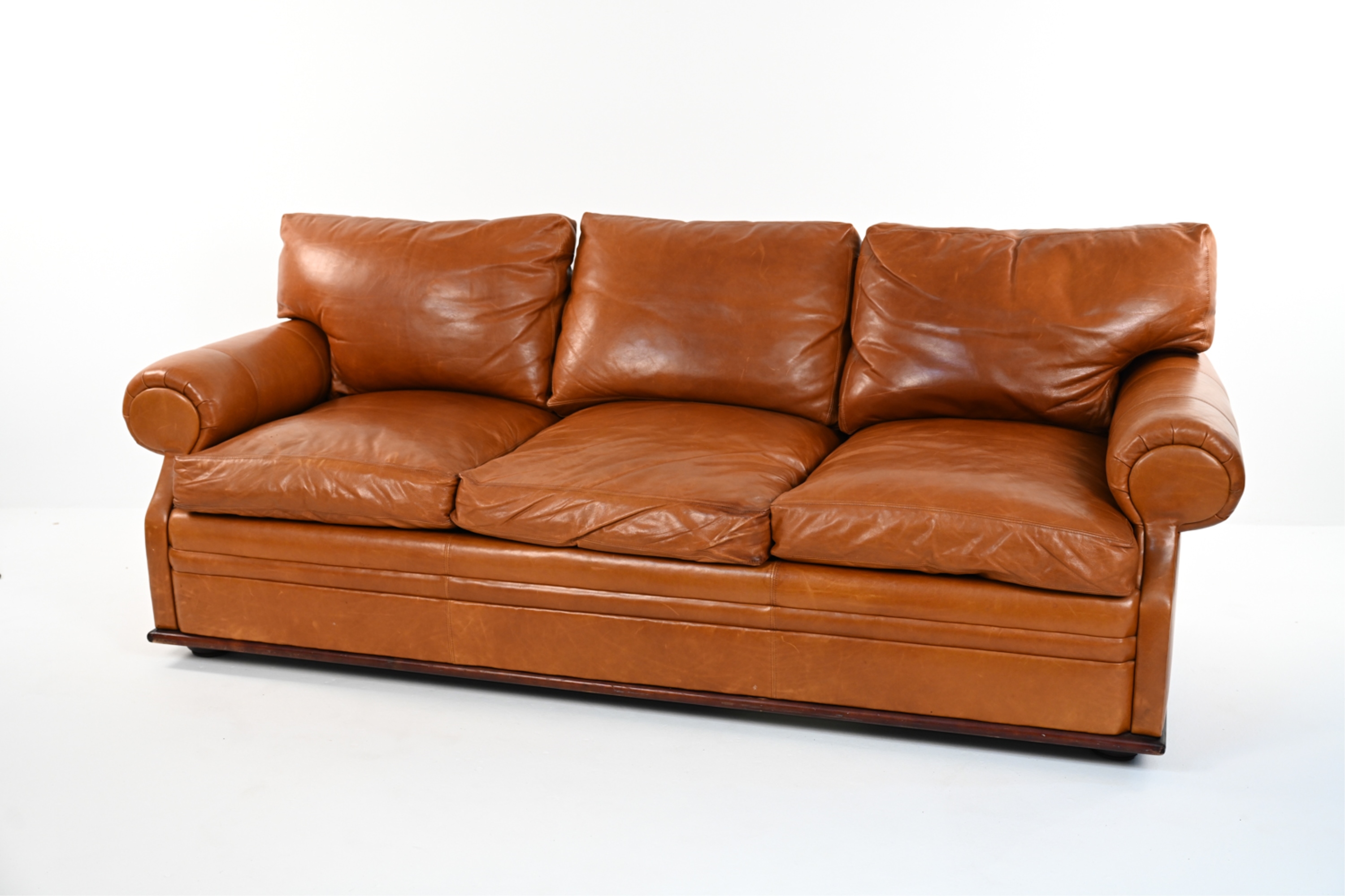 Ralph Lauren Vintage downfilled saddle leather club sofa by Ralph