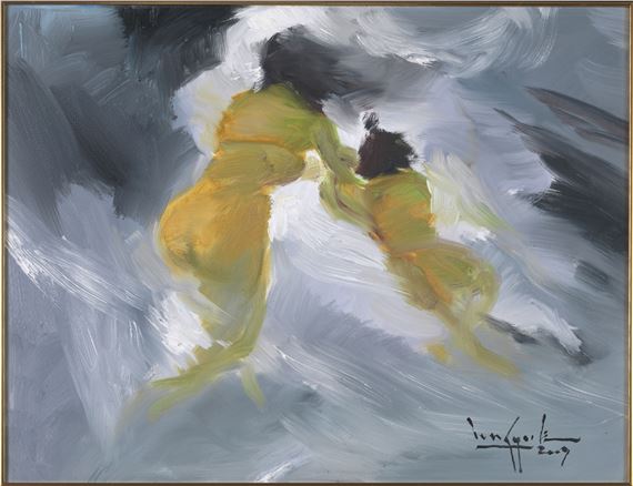 Caught in the Rain by U Lun Gywe, dated 2009