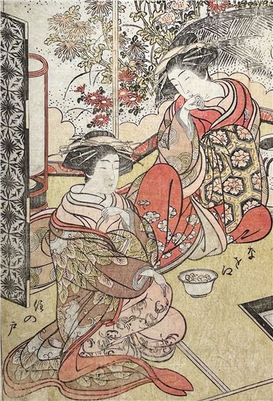 Série Miroir des beautés des maisons vertes. A Mirror of Beautiful Women of the Green Houses Compared. Seir bijin awase sugata kagami by Katsukawa Shunsh, Kitao Shigemasa, ca. 1776