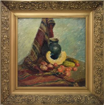 Martwa natura z dzbankiem i owocami - Aleksander Trojkowicz