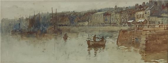 Frank Rousse | Fishing Boats and Paddle Steamer alongside Pier Road ...