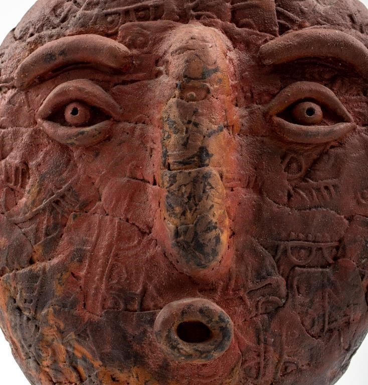 Louis Mendez Modern Ceramic Sculpture of Head – Showplace