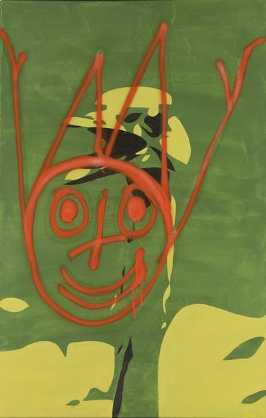 Artwork by Hervé Loiseau, Self-portrait, Made of Mixed media on canvas