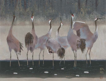 Artwork by Seiji Yoshimura, Winter day, Made of ink and color on paper