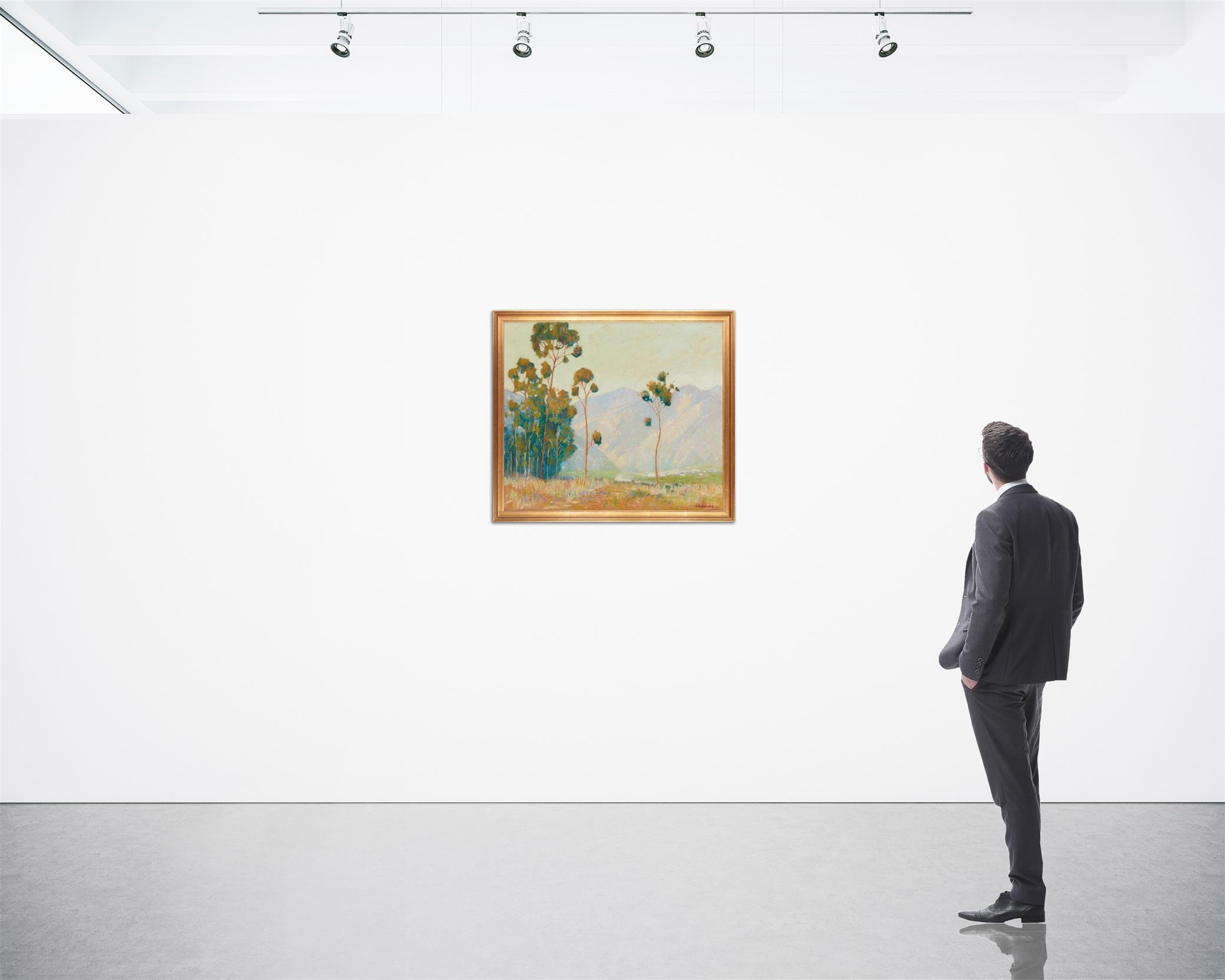 Artwork by Bernard Albert Henke, Trees in a mountain landscape, Made of Oil on canvas