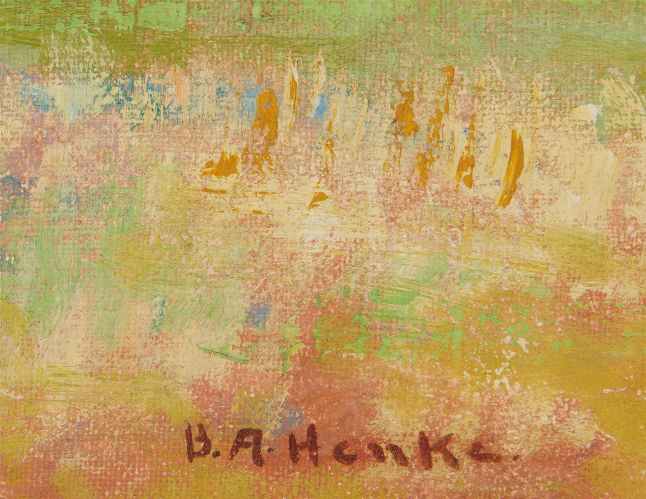 Artwork by Bernard Albert Henke, Trees in a mountain landscape, Made of Oil on canvas