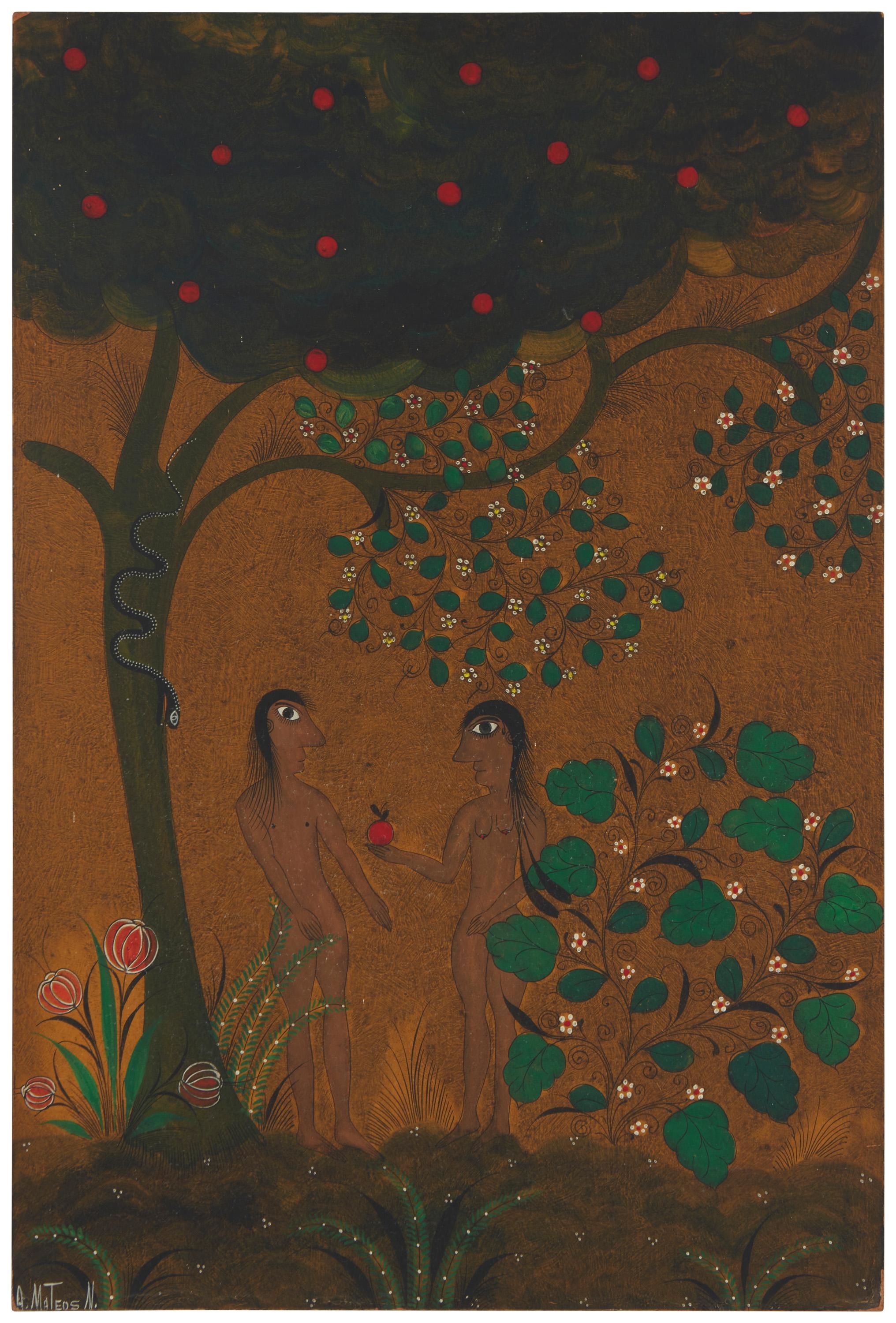 Mexican School, 20th Century | Adam and Eve in the Garden of Eden ...