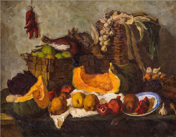 Still life with pumpkin by Rodichev Boris Vasilievich