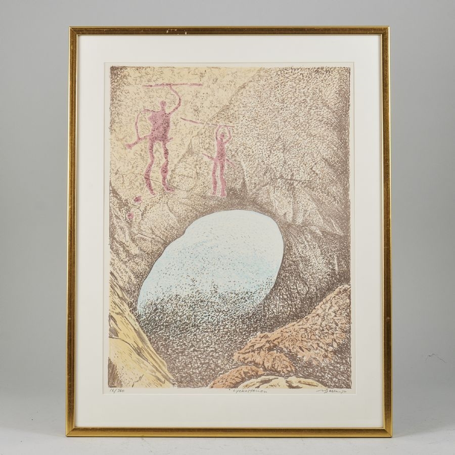 Artwork by Valter Bessarp, Lyckostenen, Made of Litograph in colors