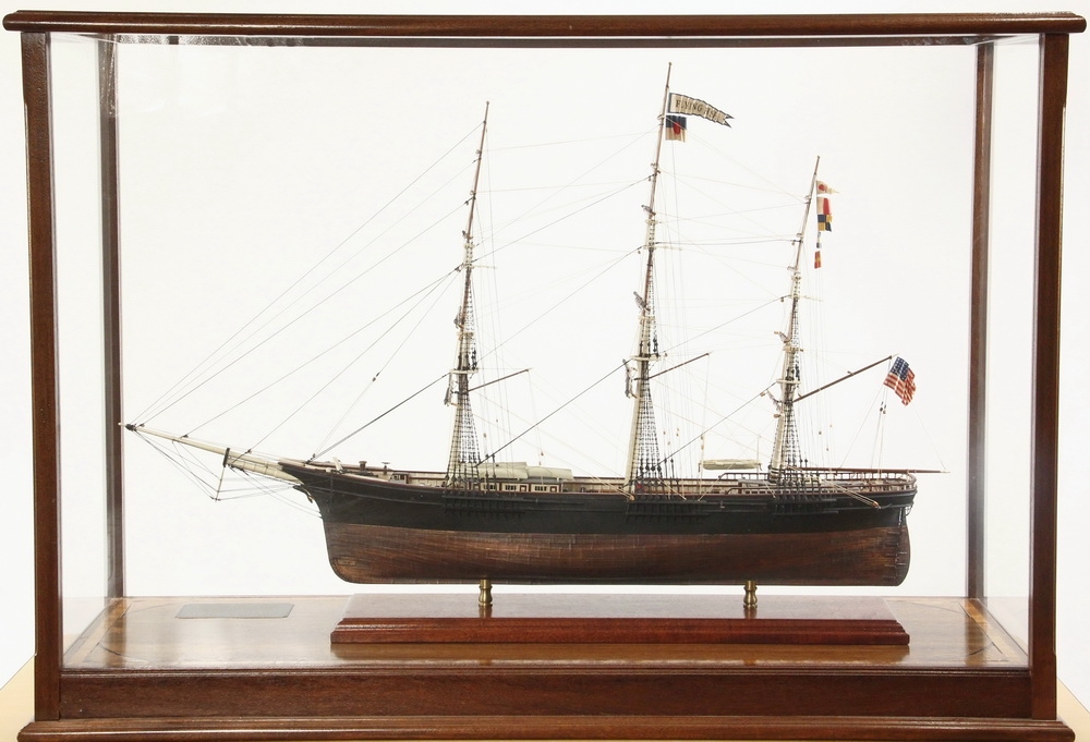 Donald Mckay CASED SAILING SHIP MODEL ON STAND American Clipper