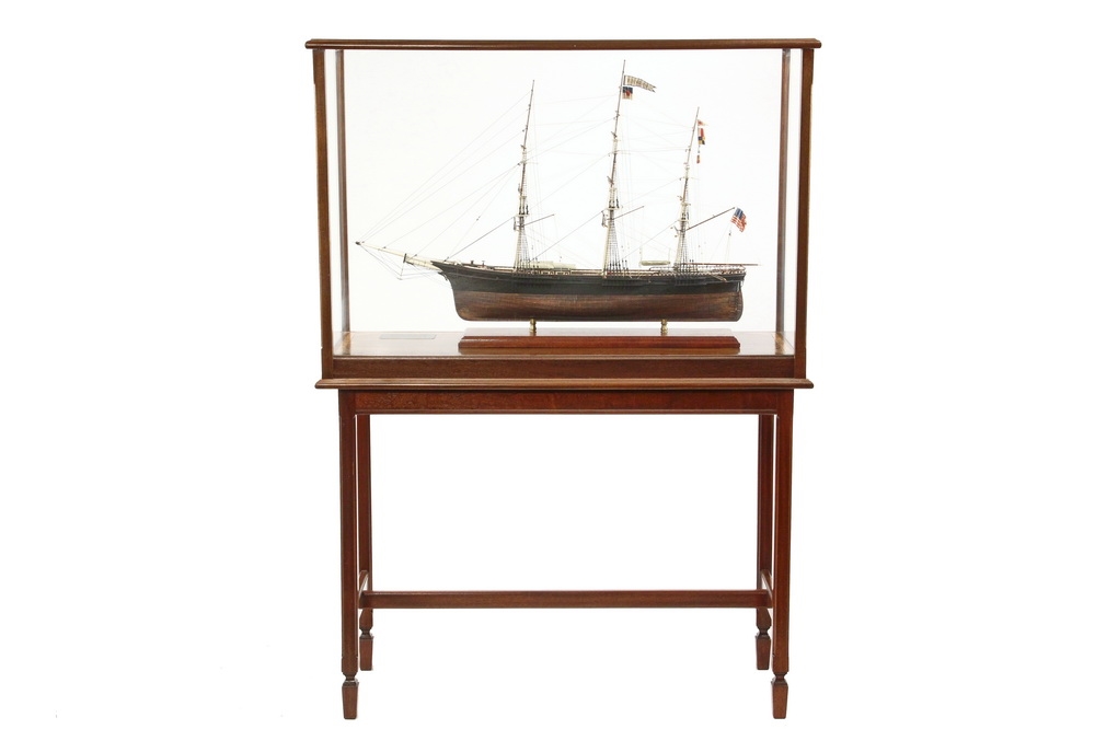 Donald Mckay CASED SAILING SHIP MODEL ON STAND American Clipper