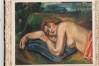André Favory | Nude lying in the countryside | MutualArt