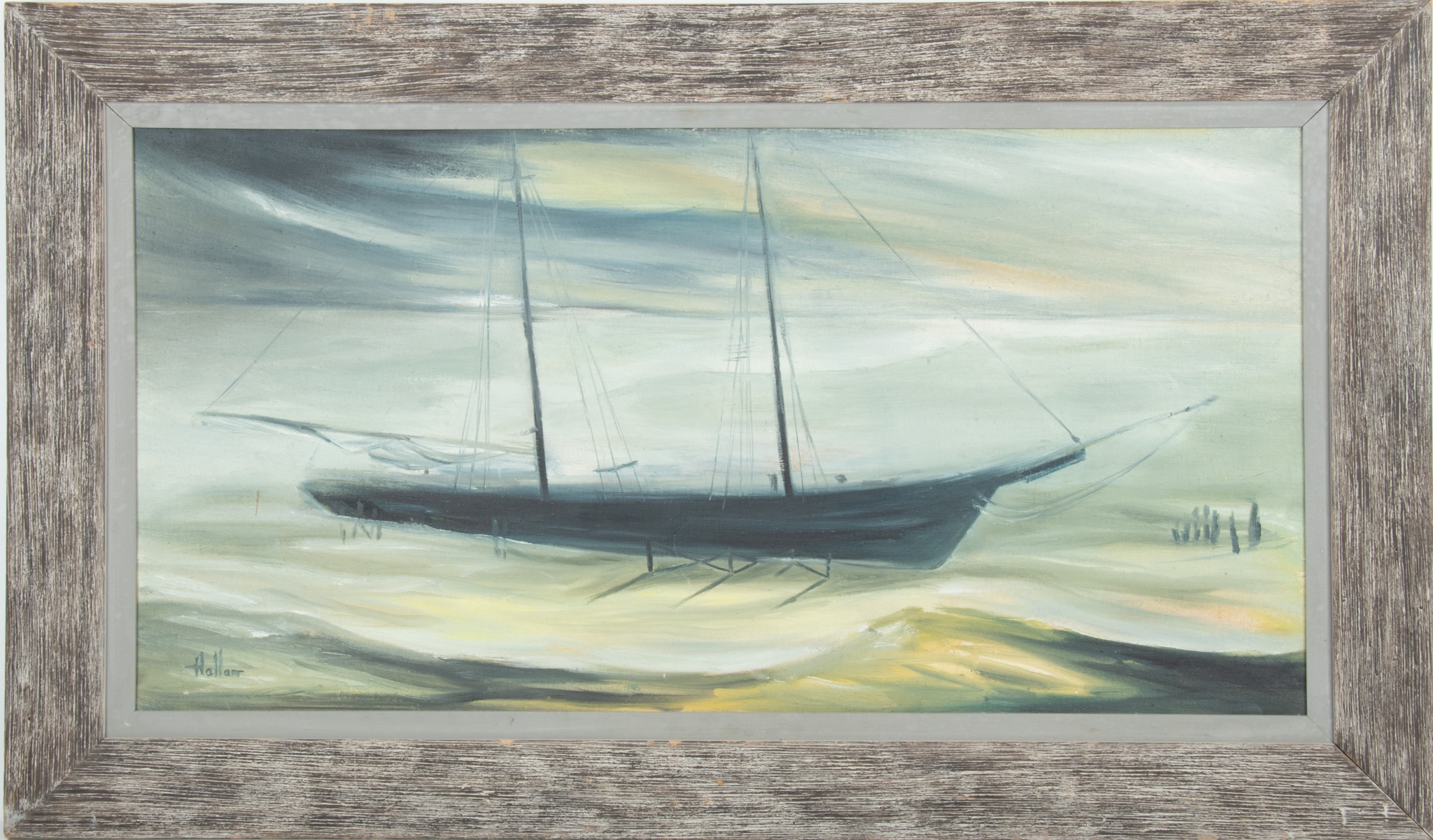 Kerry Hallam SAIL BOAT NANTUCKET (Circa 1960) MutualArt