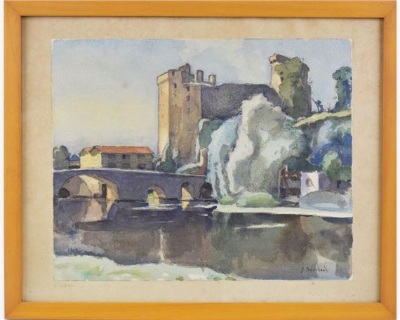 Clisson, le Pont de la Vallée et le château by Jean Bouchaud