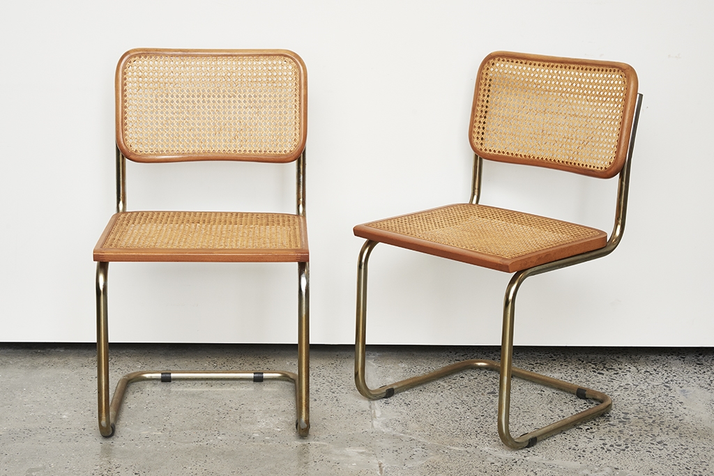 Set of Four Cesca Dining Chairs by Marcel Breuer