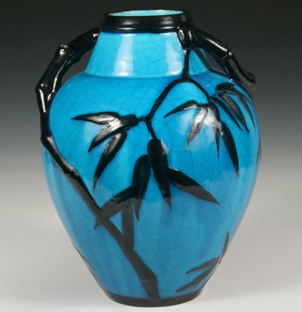 Edmond Lachenal Early 20th c. French Art Pottery 'Japanesque' Vase by