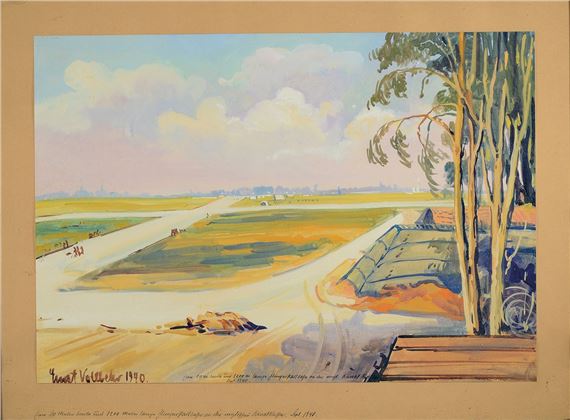 80 meter wide and 1220 meter long air runway on the English Channel Coast, September 1940 by Ernst Vollbehr