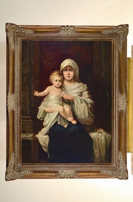 Artwork by William Adolphe Bouguereau, Madonna with Child Jesus, Made of oil/canvas