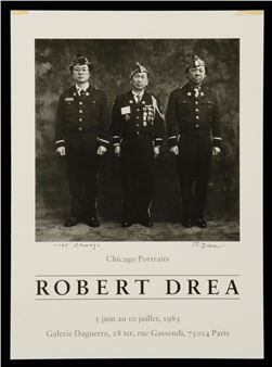 Signed Poster from "Chicago Portraits" Exhibition at Galerie Daguerre in Paris June 5-July 10 - Robert Drea