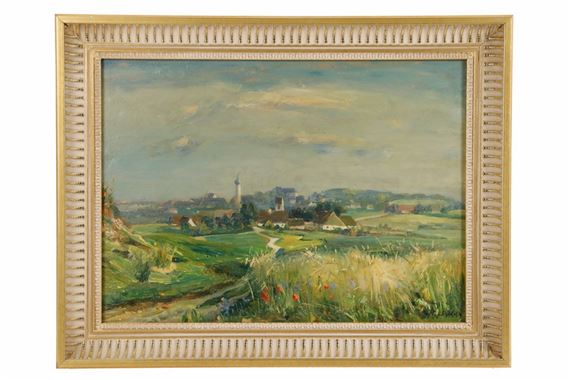 "Blick auf Deutenhausen im Landkreis Dachau" by Richard Huber, circa 1920