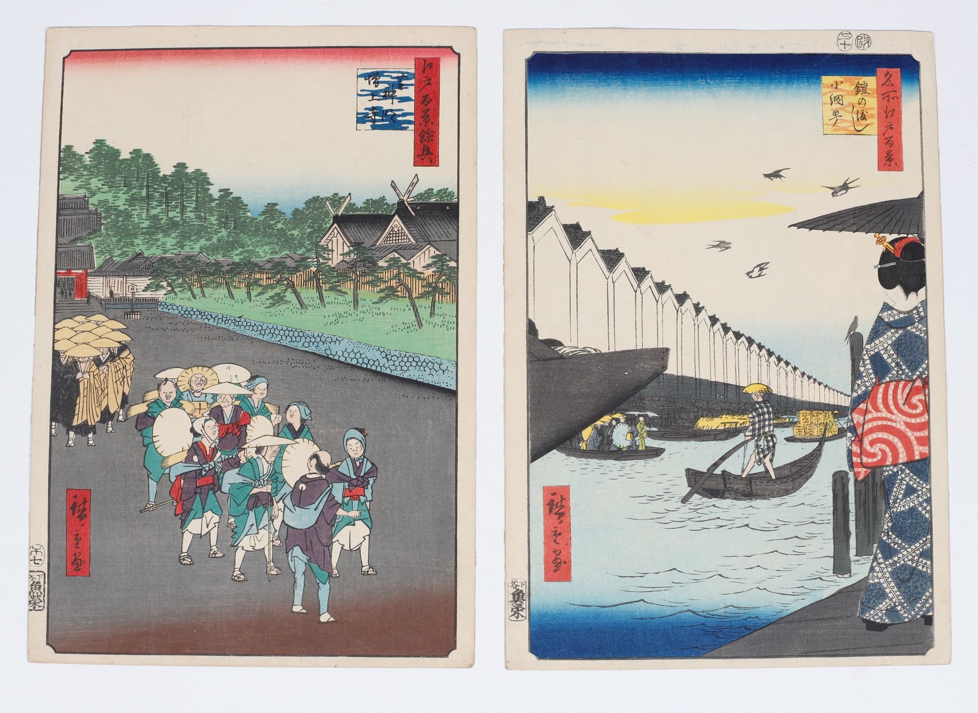Utagawa Hiroshige | Six Woodblock Prints from the Series One Hundred ...