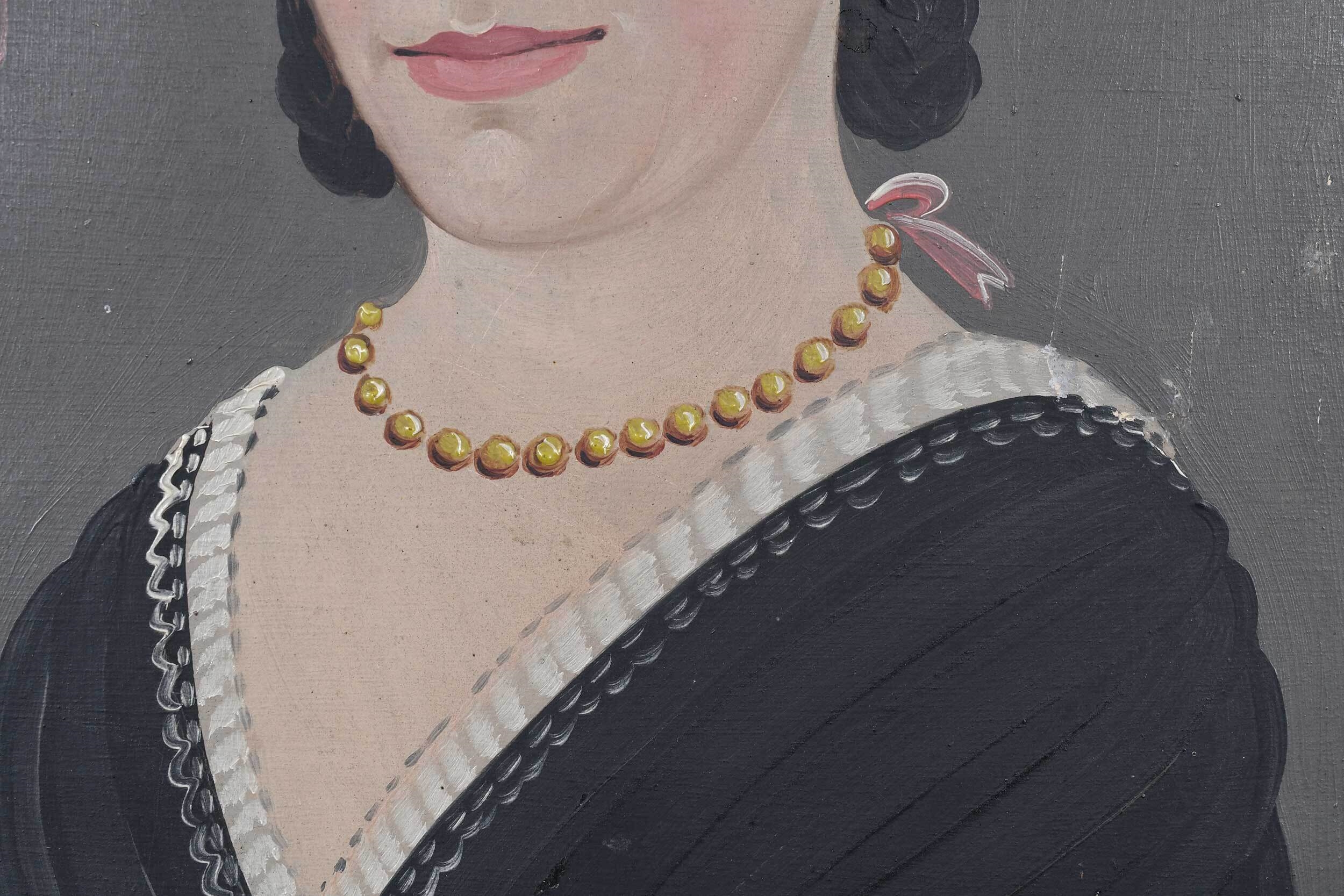 Artwork by Sturtevant J. Hamblin, Portrait of a Young Woman, Made of oil on board