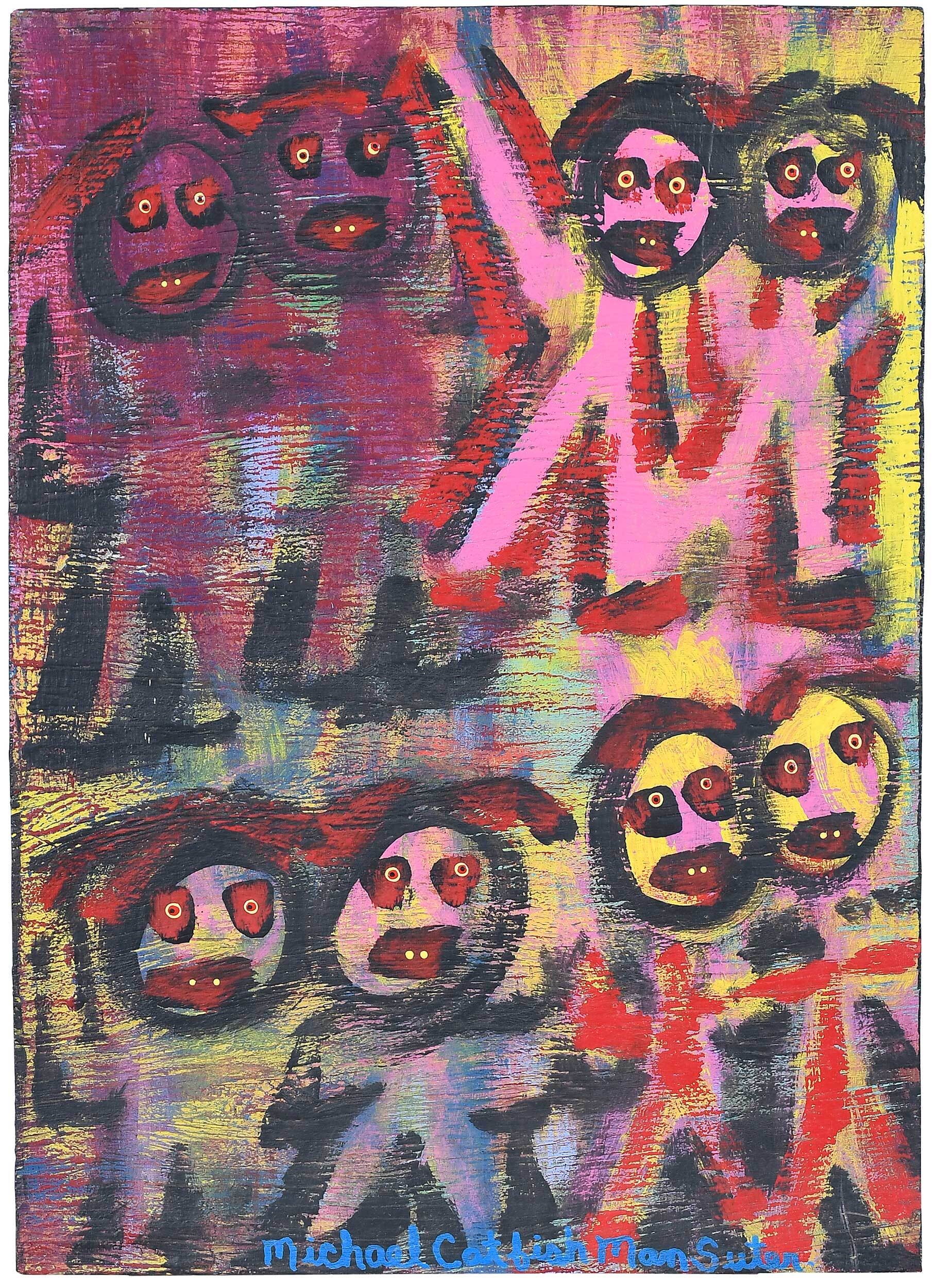 Artwork by Michael Suter, Man super, Made of oil on board