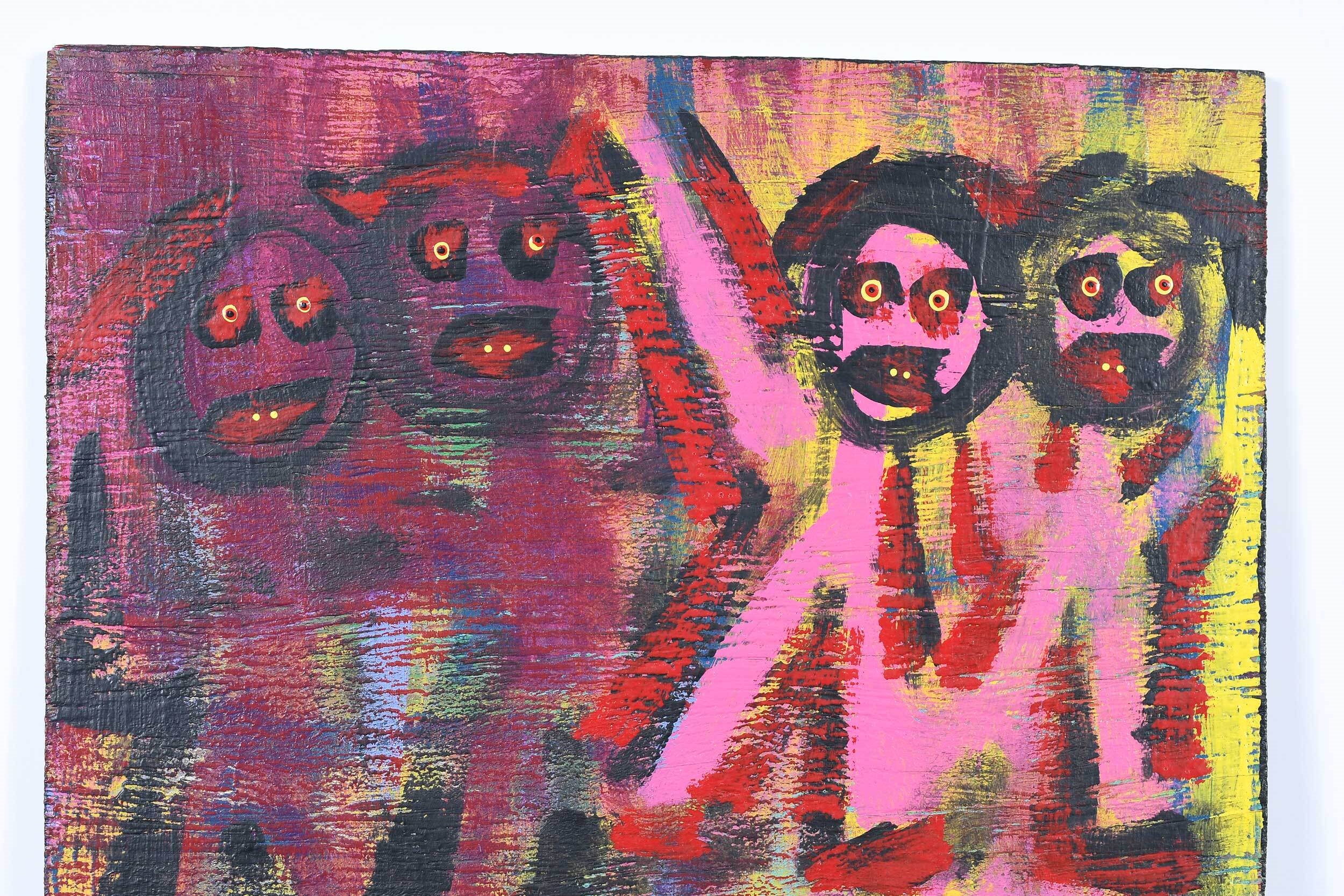 Artwork by Michael Suter, Man super, Made of oil on board