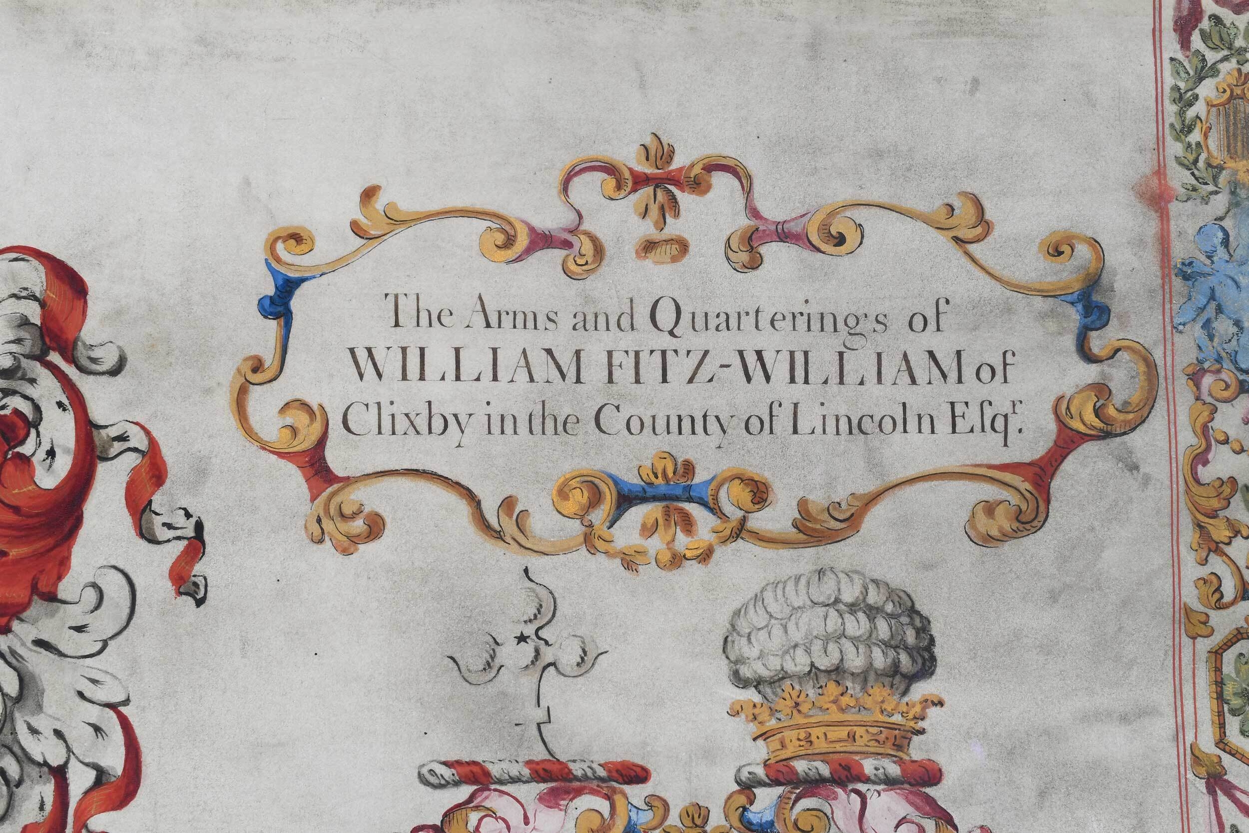 William Fitz Triple Coat of Arms for the William Lord Fitzwilliam