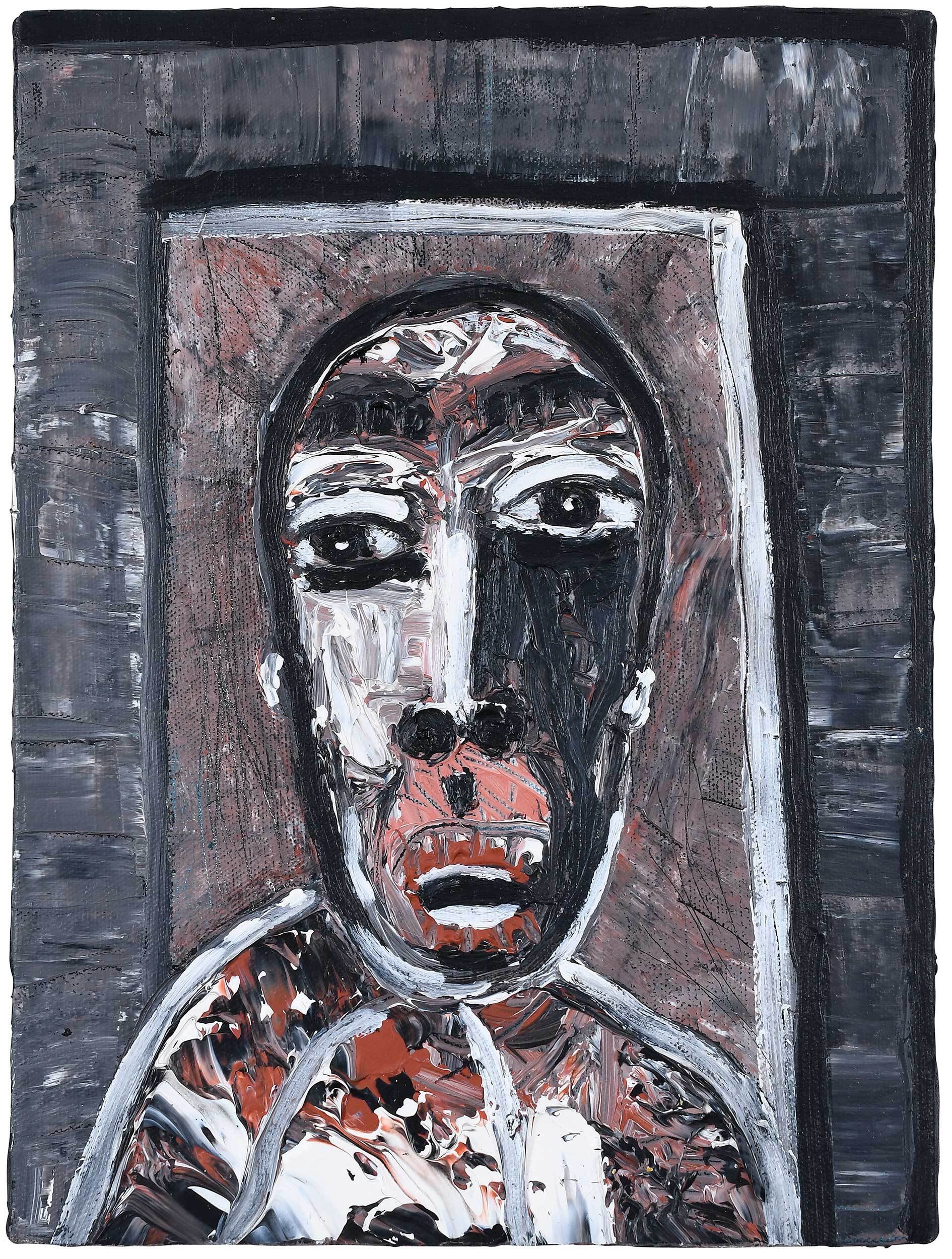 Artwork by Alexandra Huber, Three Abstract Portraits, Made of pastel on paper