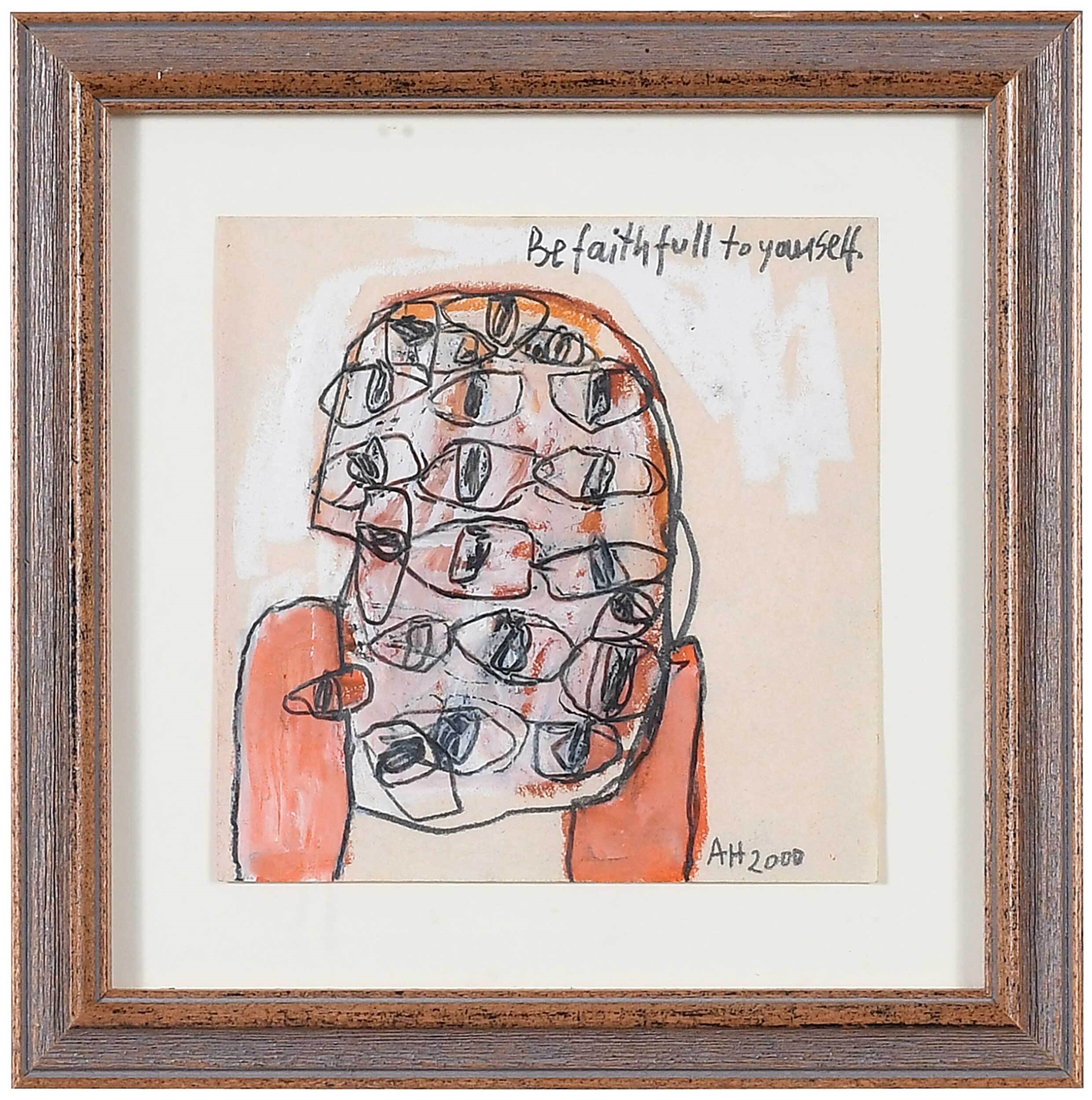 Artwork by Alexandra Huber, Three Abstract Portraits, Made of pastel on paper