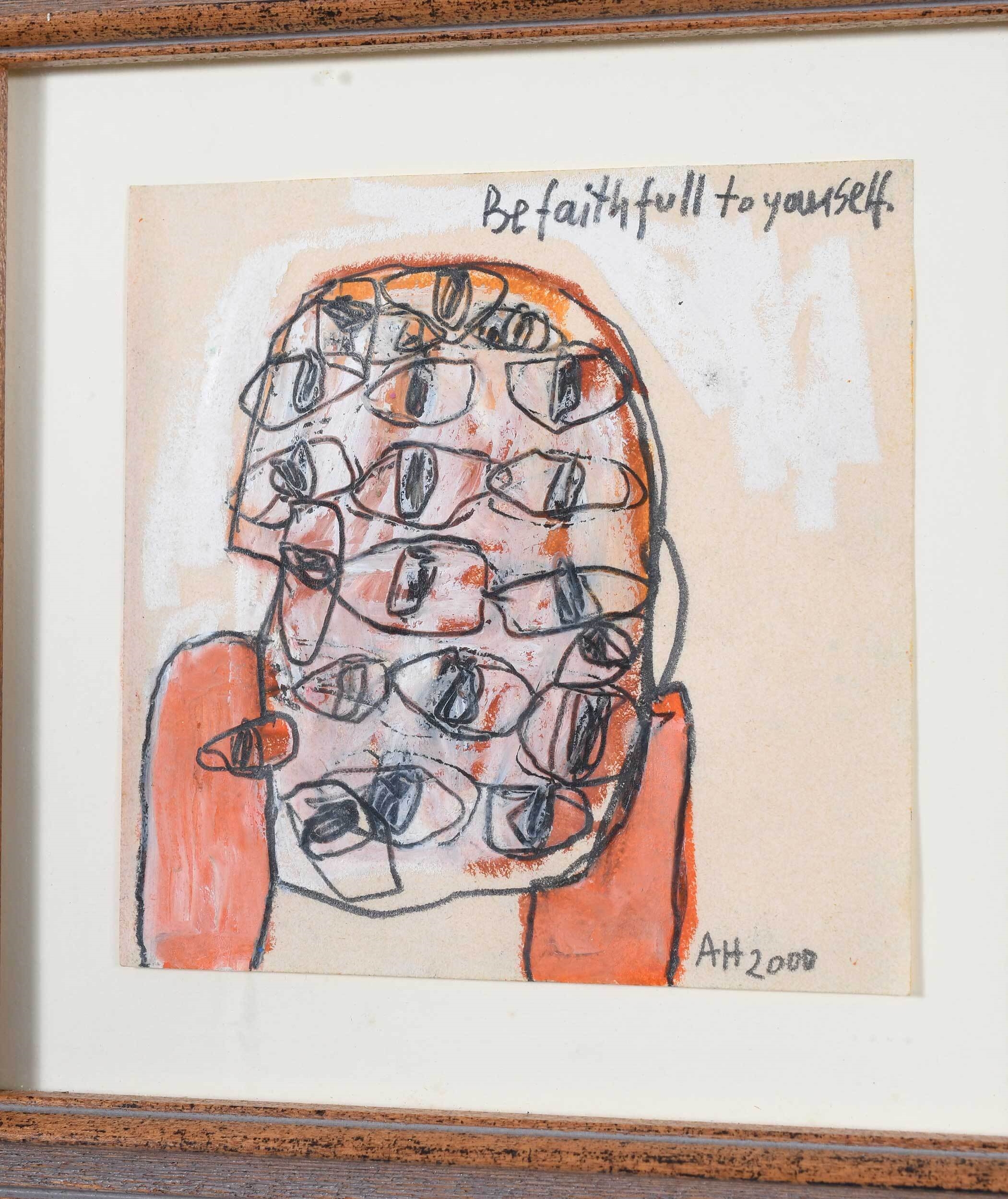 Artwork by Alexandra Huber, Three Abstract Portraits, Made of pastel on paper