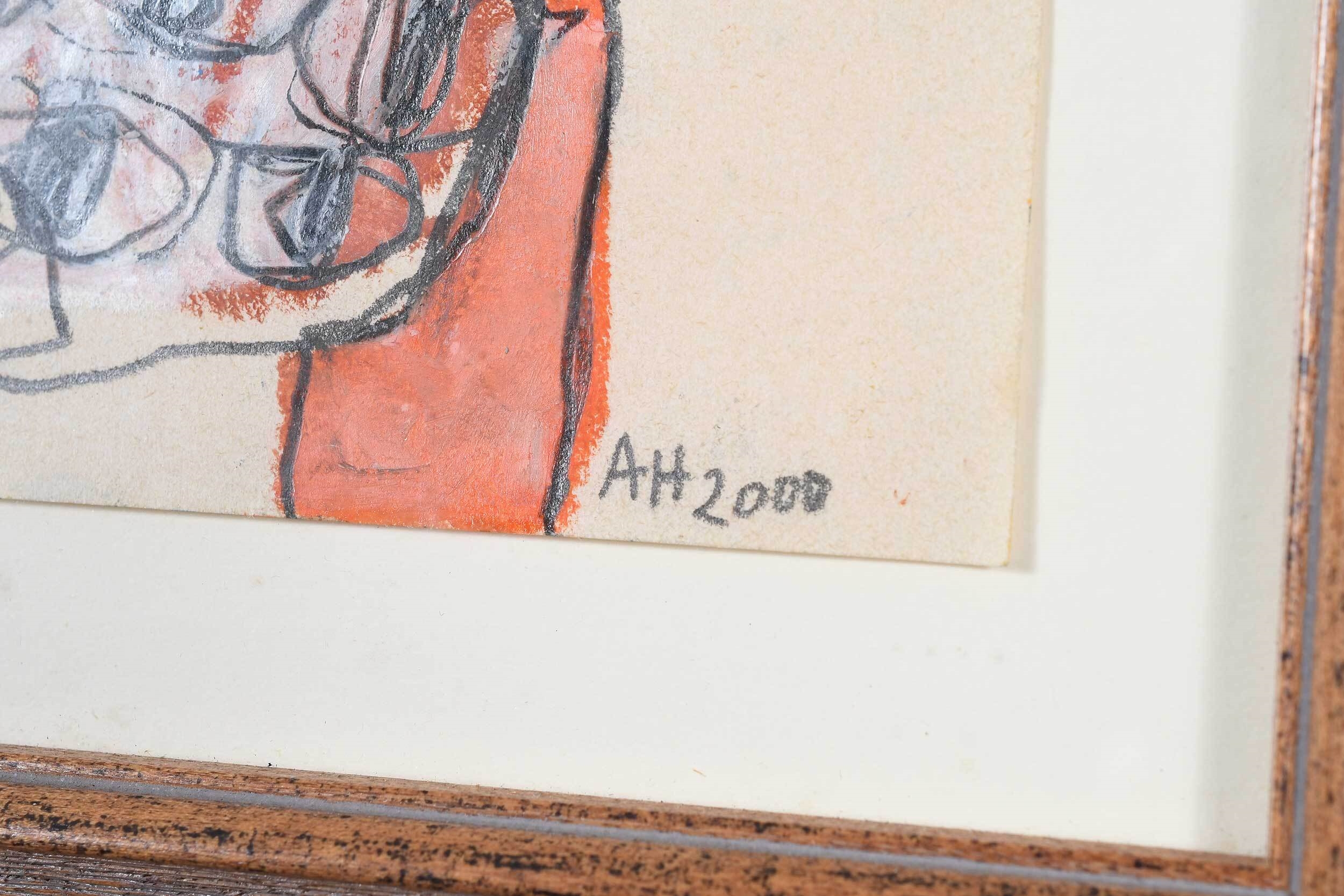 Artwork by Alexandra Huber, Three Abstract Portraits, Made of pastel on paper