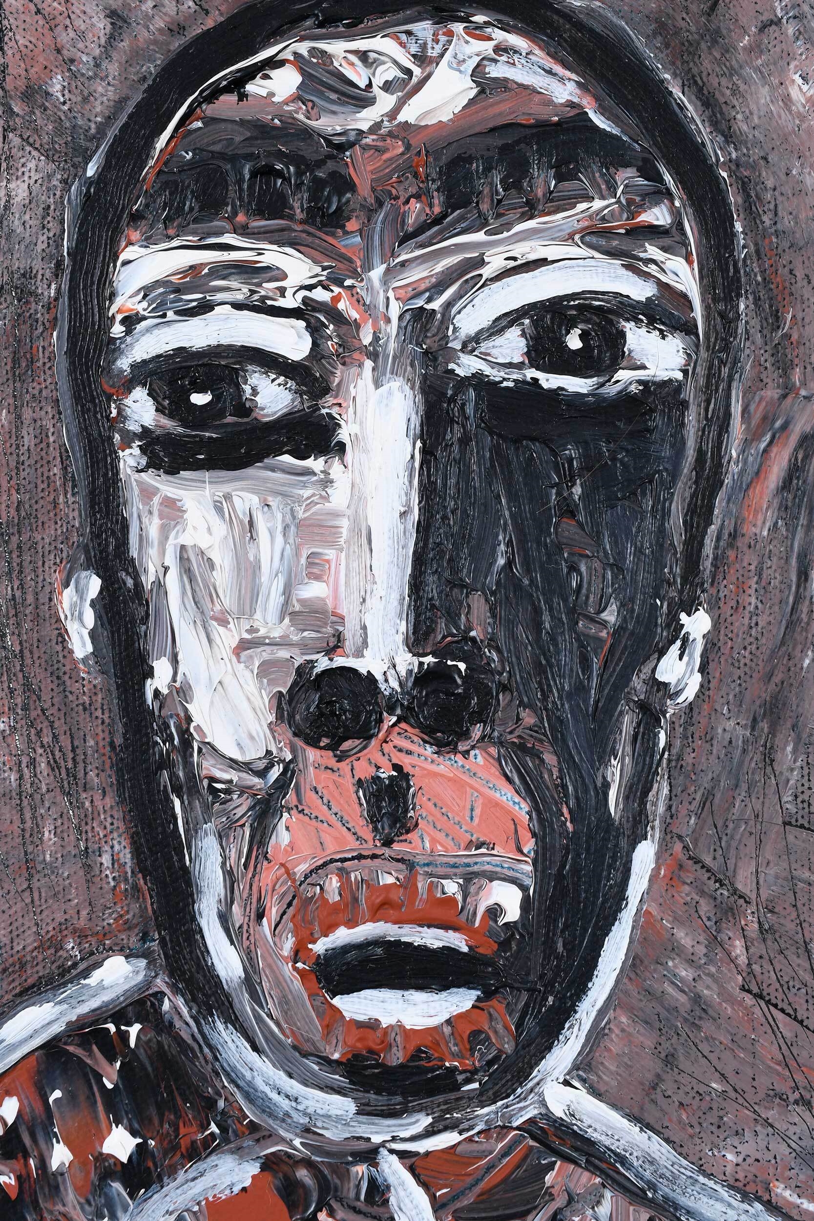 Artwork by Alexandra Huber, Three Abstract Portraits, Made of pastel on paper