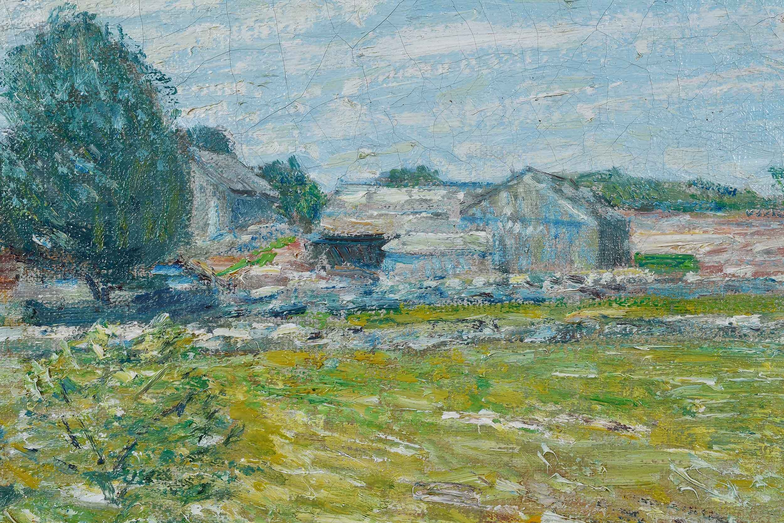 Artwork by Childe Hassam, New Hampshire Farm, Made of oil on canvas